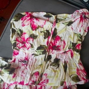 Forever 21 Throwback (circa 2010) Strapless Floral Maxi Dress, size M